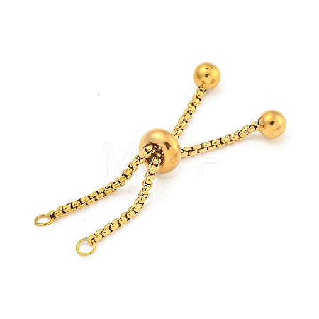 Adjustable 304 Stainless Steel Box Chain Slider Bracelet Making MAK-L038-001G-02-1