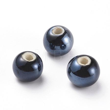 Glazed Porcelain Beads PORC-D001-12mm-23-1