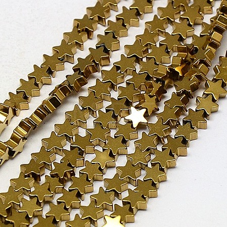 Electroplate Non-magnetic Synthetic Hematite Beads Strands G-J173-6x6mm-03-1