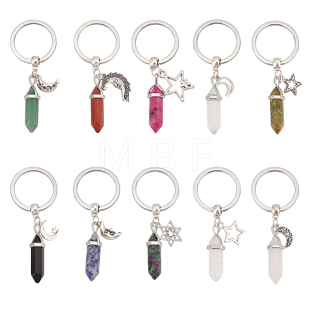 Bullet Gemstone Pendant Keychain KEYC-AB00010-1