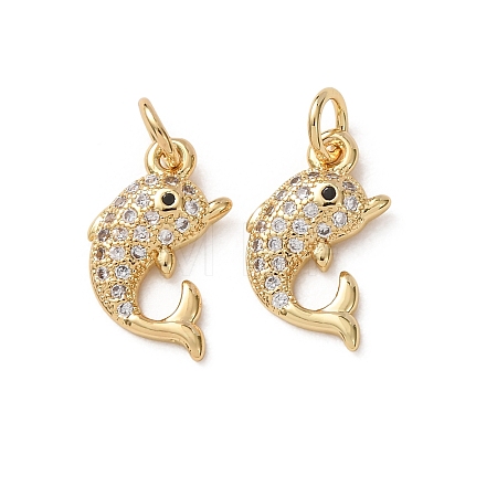 Brass Micro Pave Black Cubic Zirconia Charms CU-H002-02G-1