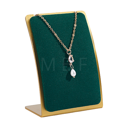 Stainless Steel Cambered Back Single Necklace Display Stands ODIS-WH0099-220B-1