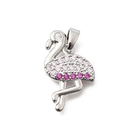 Brass Cubic Zirconia Pendants KK-B187-12P-1