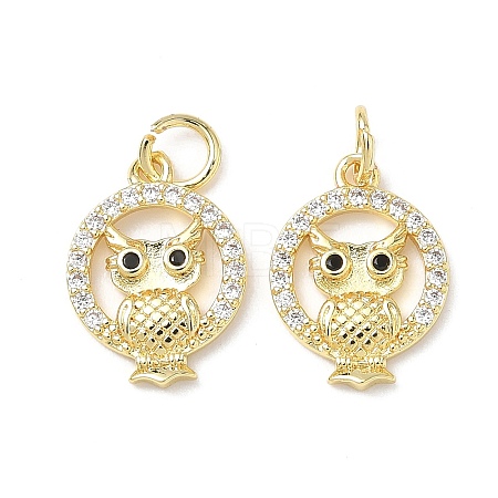 Brass Micro Pave Cubic Zirconia Pendants KK-L253-09G-1