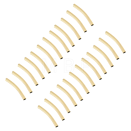 40Pcs Brass Curved Tube Beads KK-PH0015-17B-1