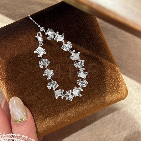 Brass Micro Pave Clear Cubic Zirconia Link Chain Bracelets for Women WG3120E-01-1