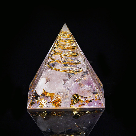 Orgonite Pyramid Resin Display Decorations G-PW0005-05O-1