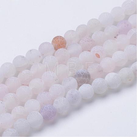 Natural & Dyed Crackle Agate Bead Strands G-T056-8mm-04-1