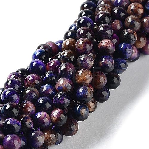 Natural Rainbow Tiger Eye Beads Strands G-NH0002-A01-B03-1