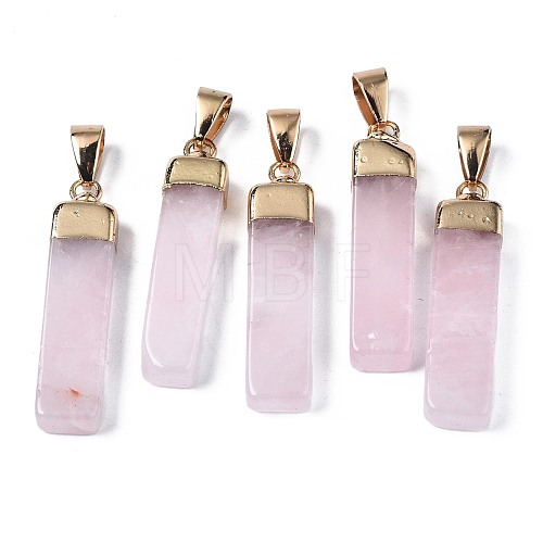 Natural Rose Quartz Pendants G-S359-313B-1