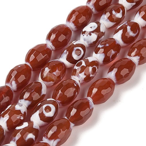 Natural Tibetan dZi Agate Beads Strands G-Q194-B02-01-1