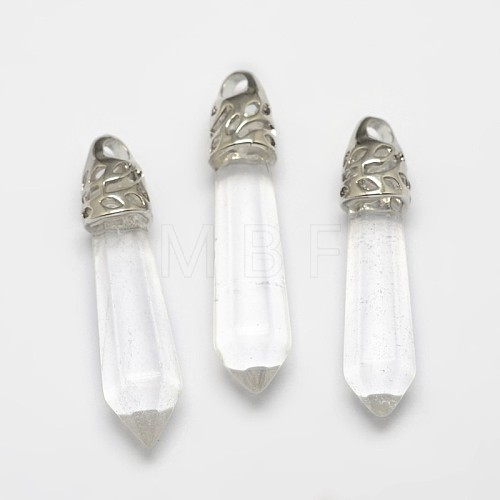 Faceted Bullet Glass Pointed Pendants G-F290-01H-1