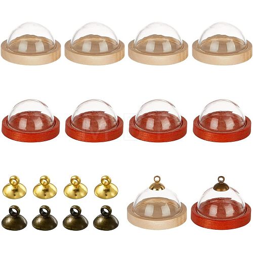  8Pcs Round Glass Covers AJEW-NB0003-77-1