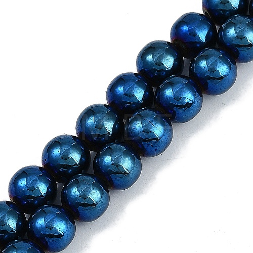 Electroplated Synthetic Magnetic Hematite Beads Strands G-G174-L01-07-1