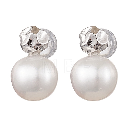 Natural Pearl Ear Studs EJEW-P286-21P-1