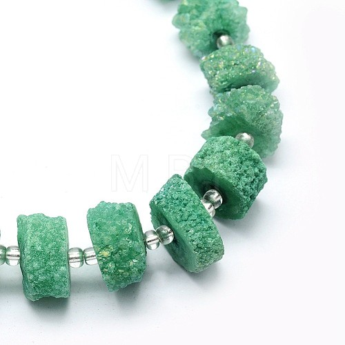 Natural Druzy Quartz Crystal Beads Strands G-F582-B10-1