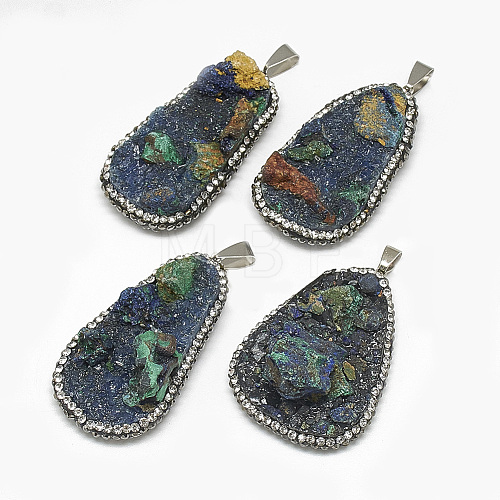 Natural Azurite Big Pendants G-S334-025-1