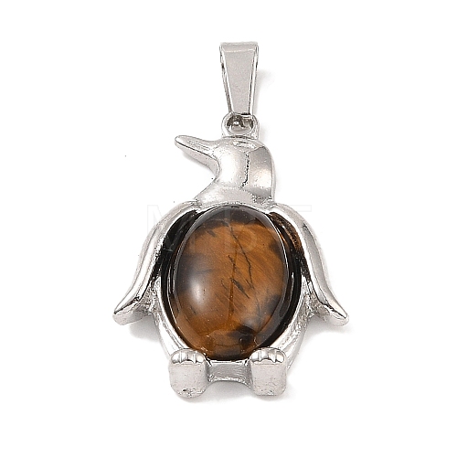 Natural Tiger Eye Pendants G-A224-02P-09-1