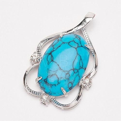 Synthetic Turquoise Pendants G-G677-02P-1