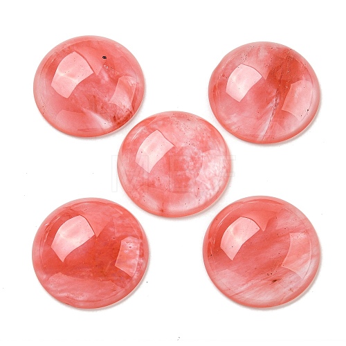 Cherry Quartz Glass Cabochons G-C115-02B-04-1