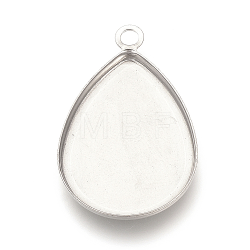 Tarnish Resistant 201 Stainless Steel Pendant Cabochon Settings X-STAS-S057-34-1