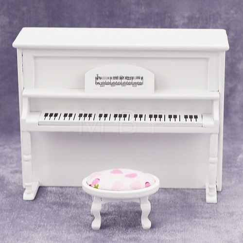 Wood Piano & Chair Miniature Ornaments PW-WG2A996-01-1