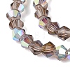 AB Color Plated Transparent Glass Beads Strands GLAA-G127-01T-4