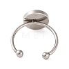 Non-Tarnish 304 Stainless Steel Open Cuff Ring Components X-STAS-S134-01P-04-3