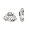 Brass Micro Pave Cubic Zirconia European Beads CU-CBAC675-03P-1