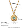 316L Surgical Stainless Steel with Synthetic Turquoise Pendant Necklaces WGEA815-09-1
