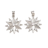 Brass Micro Pave Clear Cubic Zirconia Pendants KK-D223-03P-1