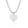 Stainless Steel Heart Pendant Girls Letter Necklaces JH2585-5