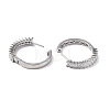 Cubic Zirconia Hoop Earrings EJEW-P214-22P-02-2