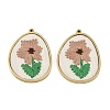 304 Stainless Steel & Embroidered Pendants SA-CBA1ED9-05G-1