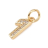 Brass Micro Pave Clear Cubic Zirconia Charms KK-G544-04G-01-2