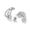 304 Stainless Steel Triple C-Shaped Stud Earrings for Women EJEW-C096-68P-01-2