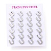 304 Stainless Steel Greek Alphabet Stud Earrings STAS-D007-07P-23-3