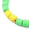 Polymer Clay Column Beaded Stretch Bracelets BJEW-JB09782-01-4