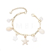 Natural Freshwater Shell Beads & Alloy Enamel Charm Bracelets BJEW-JB12214-03-2