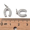 CZ Brass Micro Pave Cubic Zirconia Horse Shoe Charms ZIRC-L018-13P-3