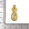 Brass Micro Pave Clear Cubic Zirconia Pineapple Bead Cage Pendants KK-I358-009G-3