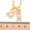 Mother's Day Brass Micro Pave Clear Cubic Zirconia Mom Heart Pendant Necklaces for Women NJEW-A071-06B-G-4