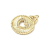 Brass Micro Pave Clear Cubic Zirconia Pendants KK-P350-09G-2