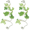 1Pair Leaf Pvc with Iron wire Upper Arm Cuff Bangles for Women AJEW-GF0014-18B-7