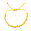 Glass Round Beads Braided Bead Bracelets LB7339-4-1