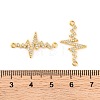 Brass Micro Pave Clear Cubic Zirconia Connector Charms KK-U017-01B-G-3