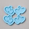 Heart Pendant DIY Silicone Molds AJEW-TAC0014-04-1