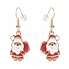 Christmas Theme Alloy Enamel Dangle Earrings Sets EJEW-JE04512-4