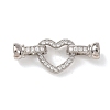 Brass Micro Pave Clear Cubic Zirconia Fold Over Clasps KK-D259-02A-P-1