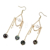 Paua Shell & Shell Pearl Dangle Earrings EJEW-JE07413-5